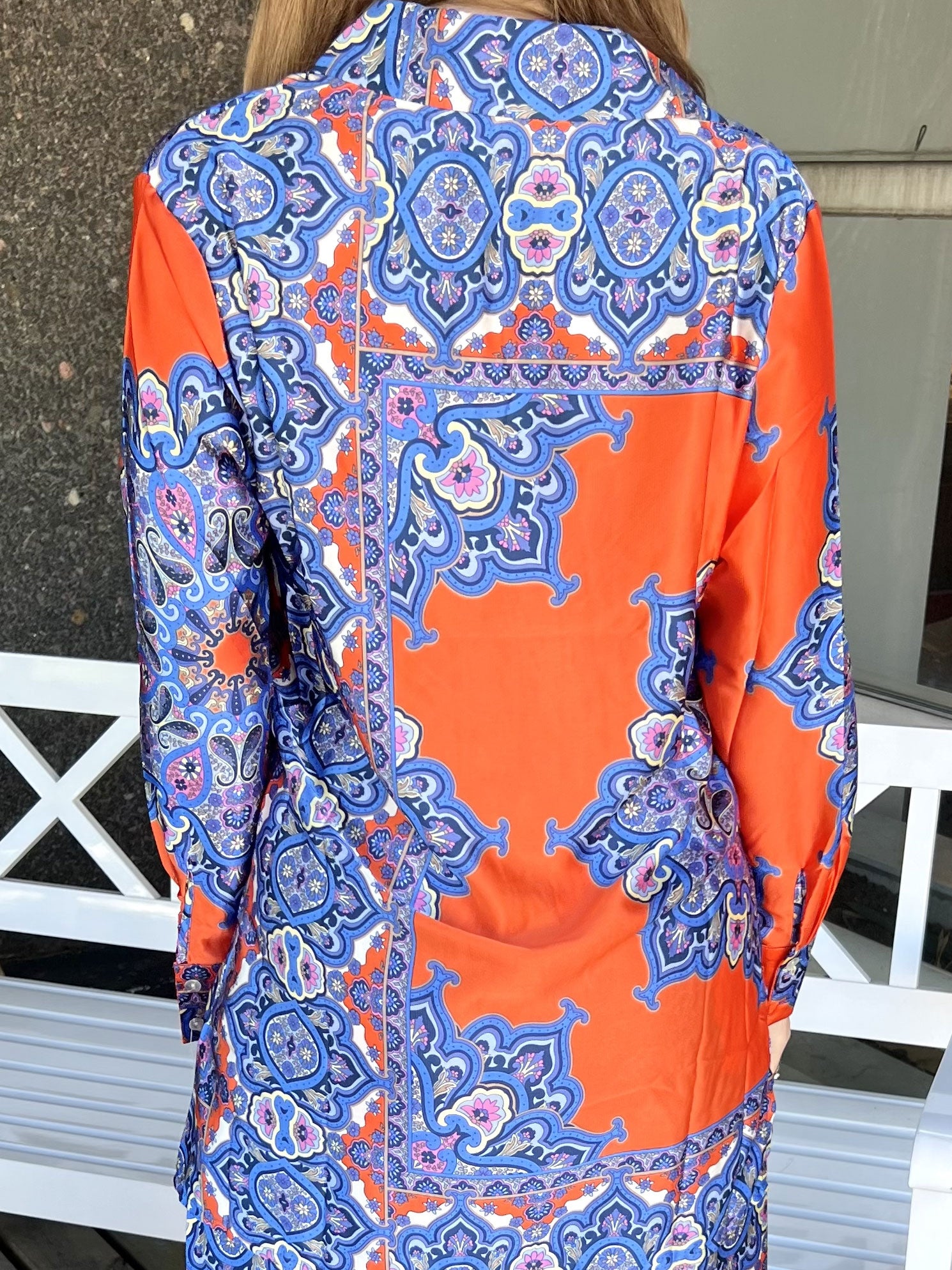 Mali - Paisley mønstret skjorte i silkelook